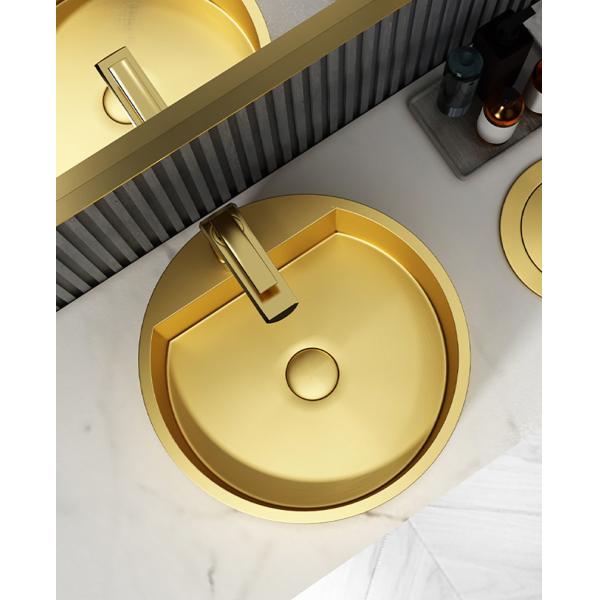 Modern Round Stainless Steel Vessel Sinks Stain Resistant Odor Resistant
