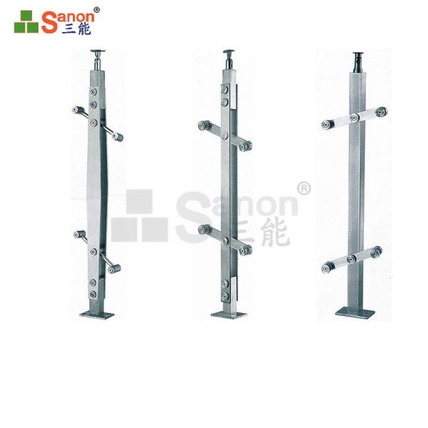 Anti Rust Silver Stainless Steel Railing Posts Horizontal Load Resistance
