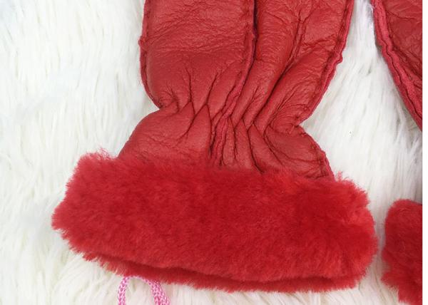 Classic Children's Shearling Sheepskin Mittens , Genuine Lamb Sueded Gloves for Baby