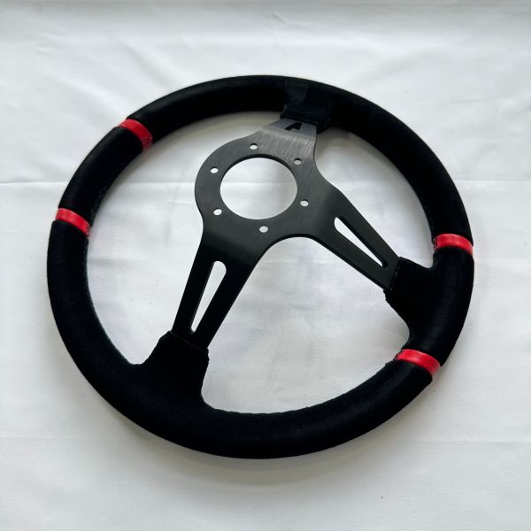 Motorsport Billet Racing Steering Wheels Suede Wrapped 90MM Dish 14 Inch