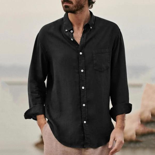                  Clothes Supplier Custom Print Embroidered Button Down Collar Men Solid White Blank Vintage Cotton Linen Dress Shirt for Men             