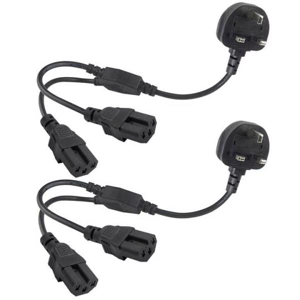 UK Plug Dual C15 Power Cord 16A 250V for Server Rack Data Center