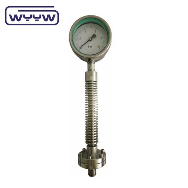 OEM ODM Medidor de pressão de alta temperatura com tubo de refrigeração de aço inoxidável