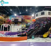Crianças Interativo Indoor Comercial Atlético Playground Plástico Parque de Slides Duplo