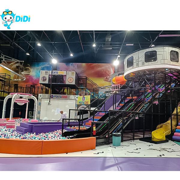 Kids Interactive Indoor Commercial Athletic Playground Plastic Double Slide Park