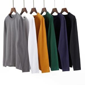 OEM Long Sleeve T Shirt Casual Pure Color Sweatshirt For Men 100% Cotton High