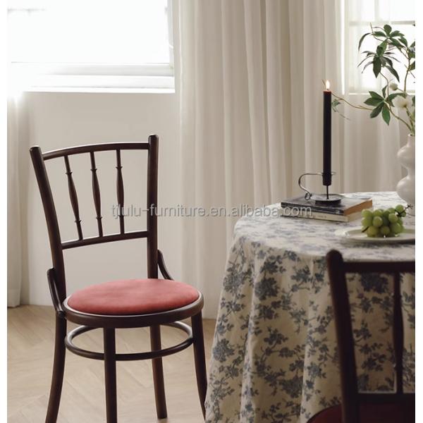 Muebles de comedor Madera maciza Veludo de madera clásica de lujo usado antiguo sillas modernas para bodas y eventos especiales