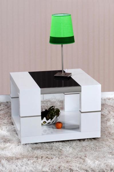 Wood Living Room Furniture,White,Black High Glossy Coffee Table,End Table,Cocktail Table,Side Table,Sofa Table