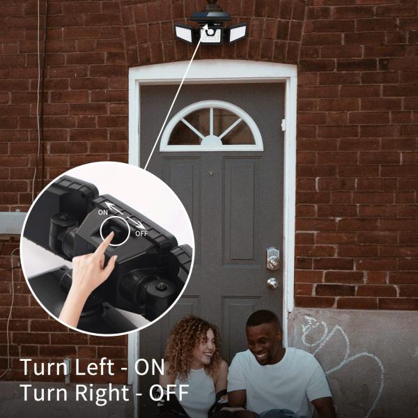 18650 LED Adjustable Waterproof Solar Lights Outdoor Wall Lights With Sensor