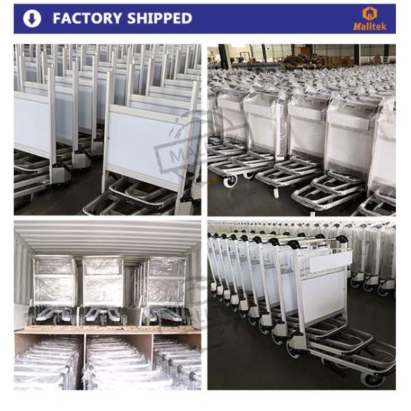 Aluminum Alloy Airport Luggage Trolley Using Airport With Handle Released Brake