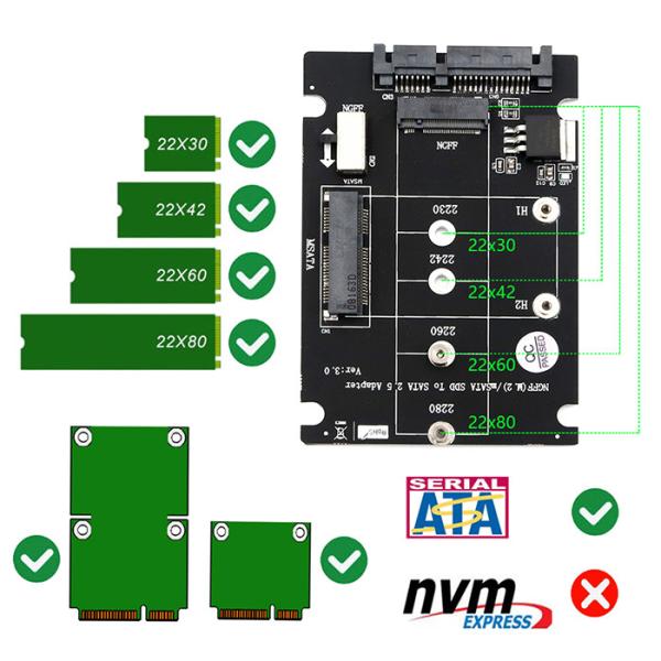 2 In 1 Combine M.2 NGFF Key B & MSATA SSD To USB 2.0 Adapter