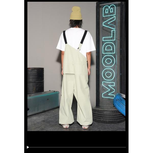 Full Pressure Glue Oblique Collar Solid Color Heated Suspender Pants for Winter Skiing