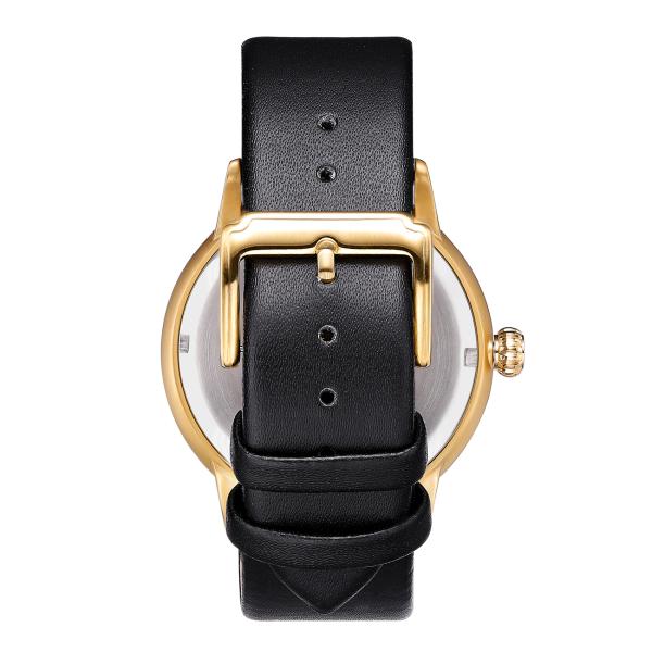 Water Resistant Case PVD Plated Black Stainless Steel Wooden Quartz Watch