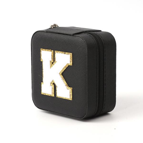 Luxury Jewellery Gift Storage Box Custom Logo Portable Small Leather Black Organizer Travel Case