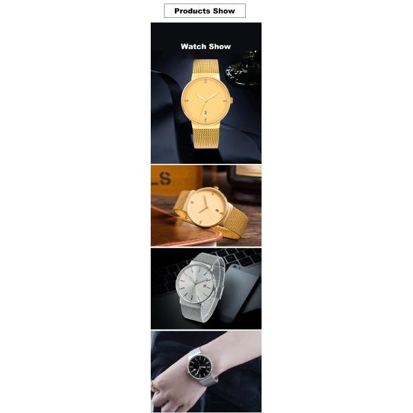 316L Steel Back Cover Quartz Watches Stainless , Gold Tone Stainless Steel Watch