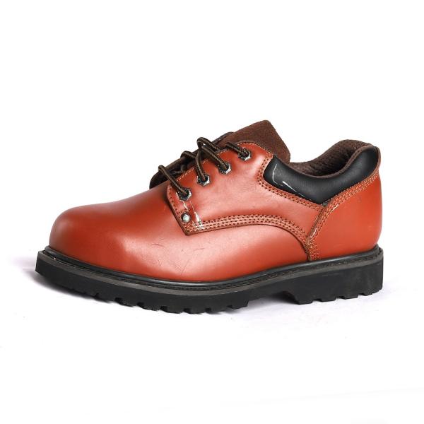 Embossed Cow Leather Goodyear Work Boots Steel Toe Waterproof Puncture Resistant