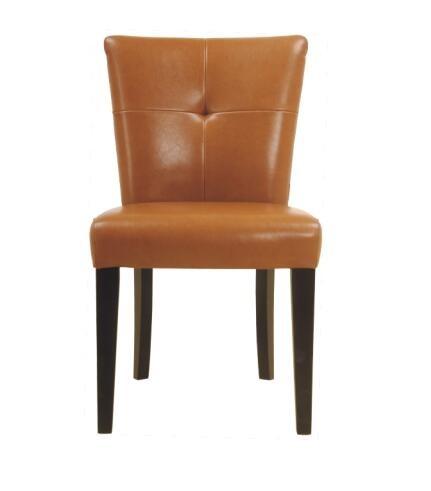 High back Beech wood brown leather/pu  upholstery leisure chair/wooden dining chair/desk chair