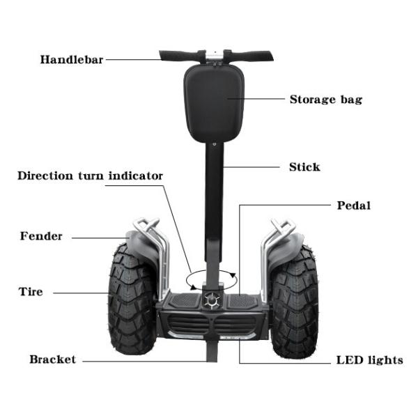 Brushless Motor Segway Electric Scooter , Balance two wheeled electric vehicle segway