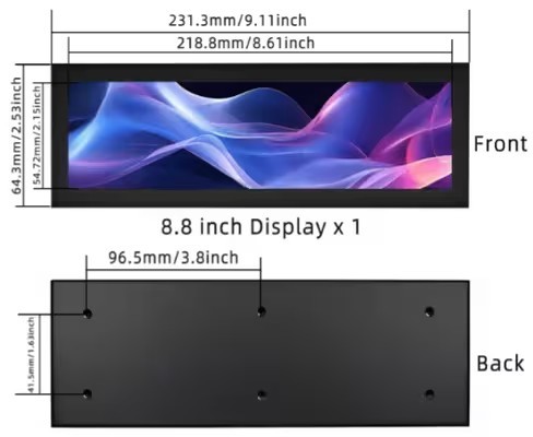 8.8 Inch HDMI LCD Display 480x1920 IPS LCD Panel For Computer Secondary Screen
