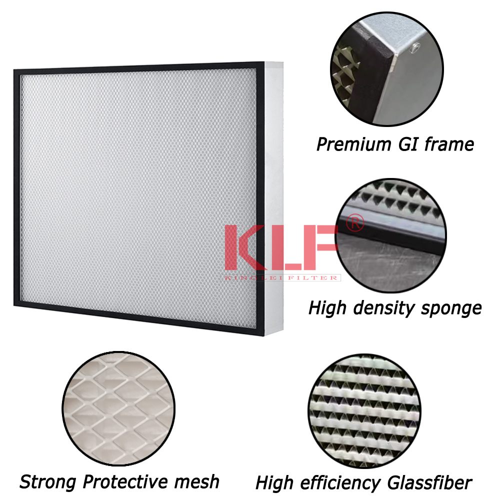 H13 HEPA Air Filter with Customized Dimensions and Low Flow Resistance for High Efficiency Filtration