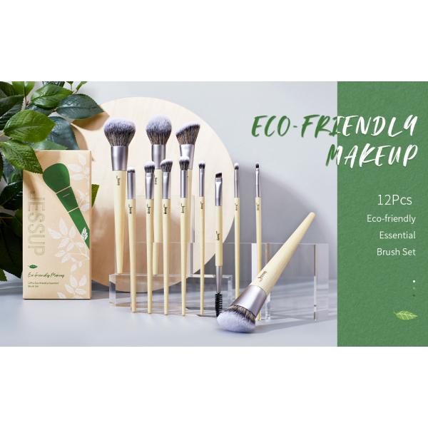 Jessup 12Pcs Sustainable and Eco-friendly Makeup Brush Set Low Waste T327