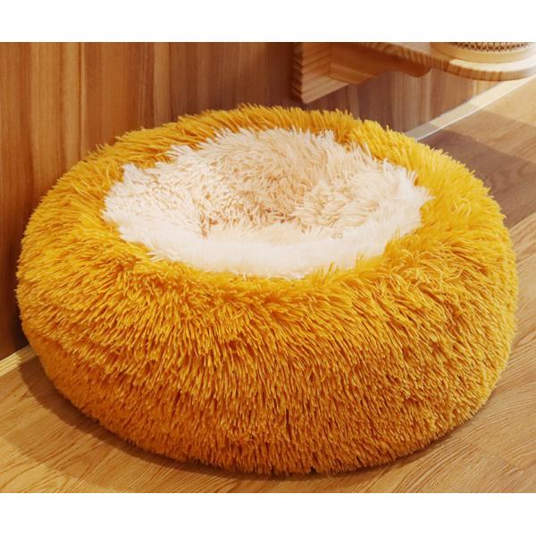 Donut Anti Anxiety Round Fluffy Dog Bed With Anti Slip Waterproof Bottom