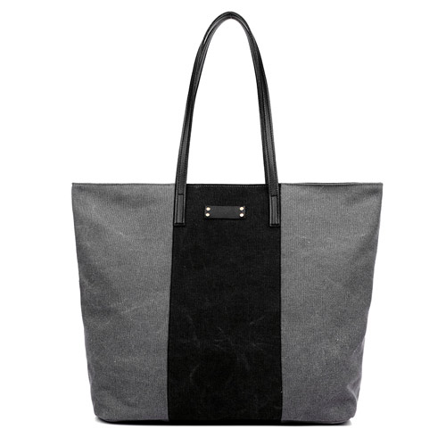Canvas summer vegan handbag beach bags in grey color