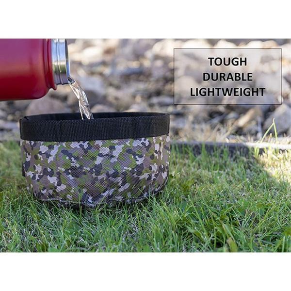 Amazon Dog Travel Convenient Food Bowl Water Bowl Foldable Dog Bowl Camouflage Waterproof Fabric