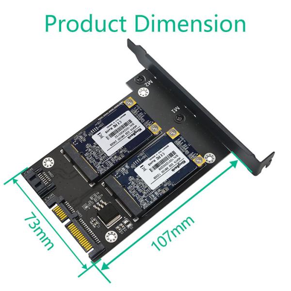 Двойной SSD MSATA, который нужно удвоить конвертер SATA3 с полным кронштейном профиля высоты