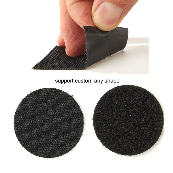 DANSKY Custom Hook and Loop  Nylon Reusable Polka Dot Round Adhesive Quiet Hook and Loop Die Cut Hook and Loop