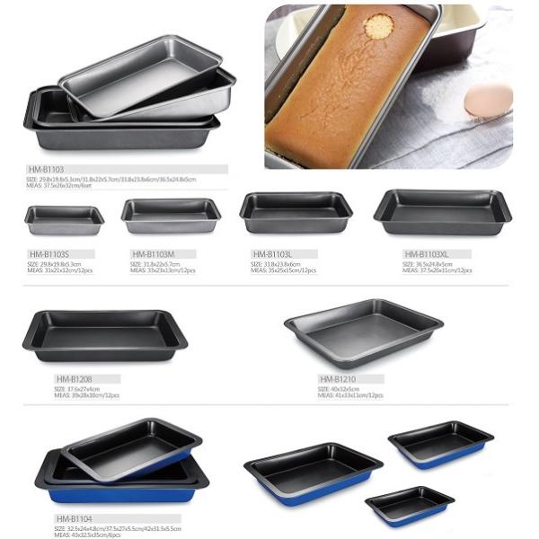 Eco freindly 0.4mm Carbon Steel Non Stick Cake Pan / Square Deep Baking Pan