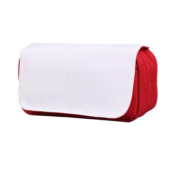Sac cosmétique personnalisé en polyester imprimable en blanc sac crayon en sublimation