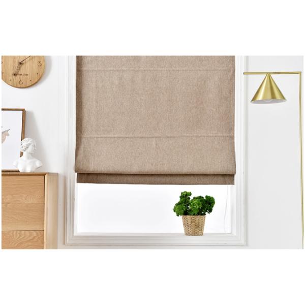 Modern smart remote motorized blue grey brown fabric Roman blinds customized for living bed book room blackout