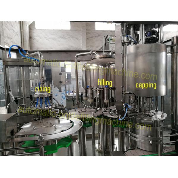 Small Capacity Fully Automatic Bottle Filling Machines 3 In 1 For Still / Flavor Water CGF8-8-3