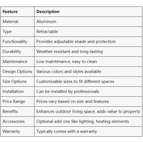 Bioclimatic aluminum pergola outdoor retractable pergola awning