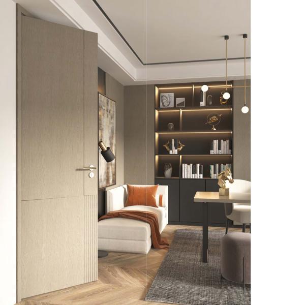 Luxury Cherry Interior Swinging Wooden Flush Door 18mm MFC