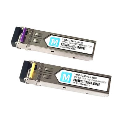 80km Distance Time 3 years LC Connector DDM WDM Simplex Optical Module Transceiver SFP Module 155M BIDI 1490nm/1550nmn