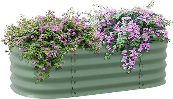 Kit de cama de jardín elevado de acero galvanizado exterior 3.4 * 2 * 0.92 FT Cajas de plantación de metal con guantes de seguridad con bordes por encima del suelo