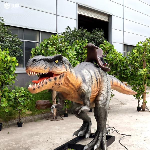 Silicone Dinosaur Electric Ride On Car 220V For Amusement Parks