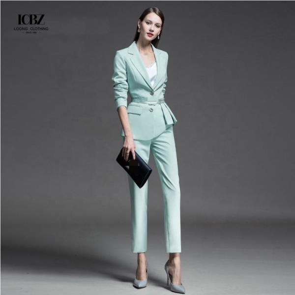 Мода 2021 Женский стройный формальный офисный юбки костюм с V-ошейник воротник и полные рукава