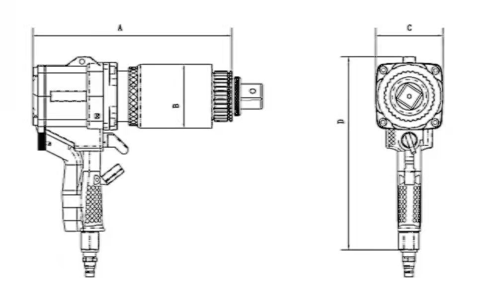 4000nm Pneumatic Torque Tools High Speed Torquing Wrench Low Noise