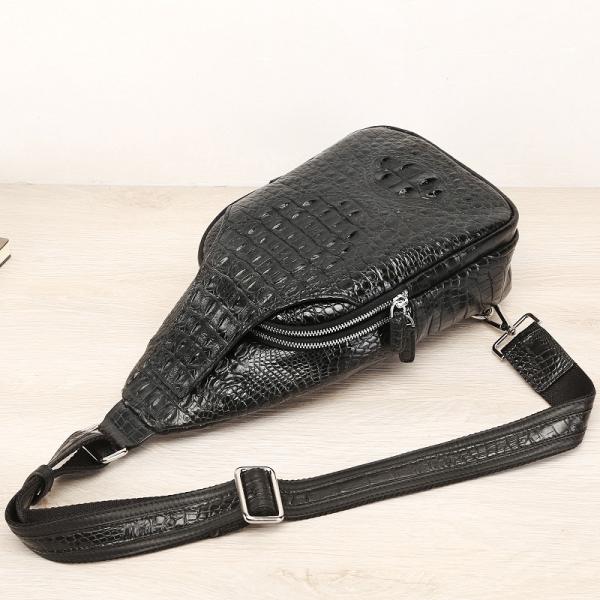 Exotic Crocodile Skin Men's Chest Bag Authentic Genuine Alligator Leather Male Messenger Bag Crossbody Shoulder Bag