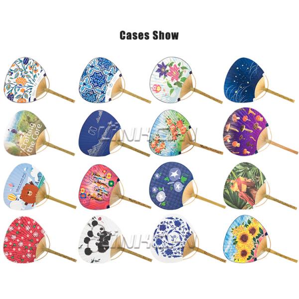 Customized Paper Paddle Handheld Decorative Fans