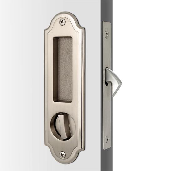 Fechaduras de porta deslizantes metálicas para residências, com acabamento em níquel de cetim