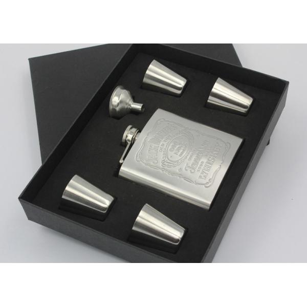 Pretty Kitchen Household Items 4 Cups 1 Funnel 6 Oz Metal Hip Flask