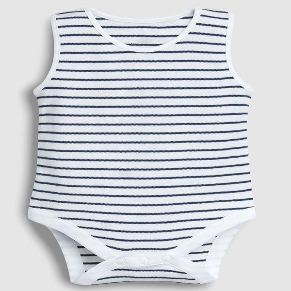 Unisex 100% Cotton Custom Printing Solid Color Sleeveless Baby Summer Rompers Baby Rompers