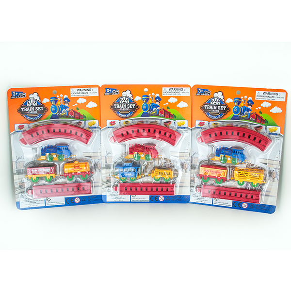 Plastic Children's Play Toys Mini Wind Up Classic Train Set with Railway Track