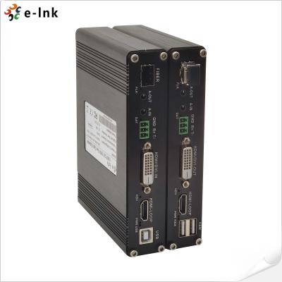 1-Ch DVI KVM Fiber Extender w USB, RS232 Audio GPIO 1080P 60km