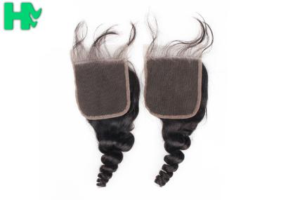 18 Inch Peruvian Virgin Human Hair Closure , Full Cuticle 4*4 Lace Front Wigs