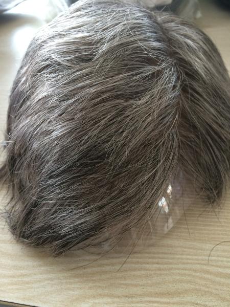 Full Lace Homme Grey Perruque 9*6 Base Homme Cheveux Humain Toupee personnalisé